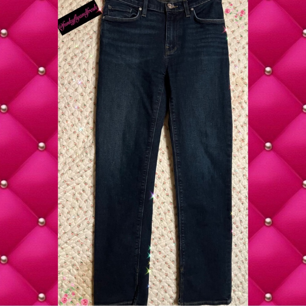 HUDSON JEANS - Nico Mid Rise Straight leg ankle slit on inseam TDFMRC1291 Sz 27